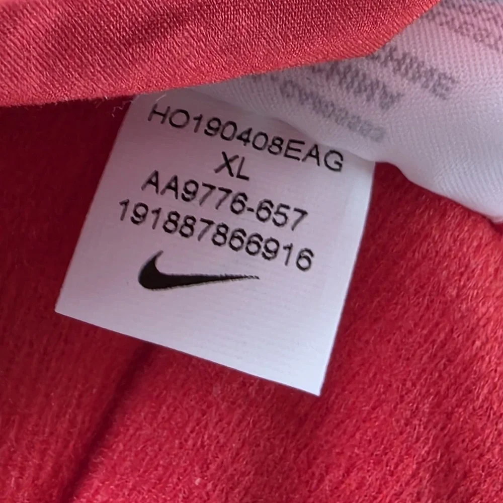 NIKE Bomber Jacket Mens XL Red Downfill Full Zip Oversized‎ Heavyweight Thick